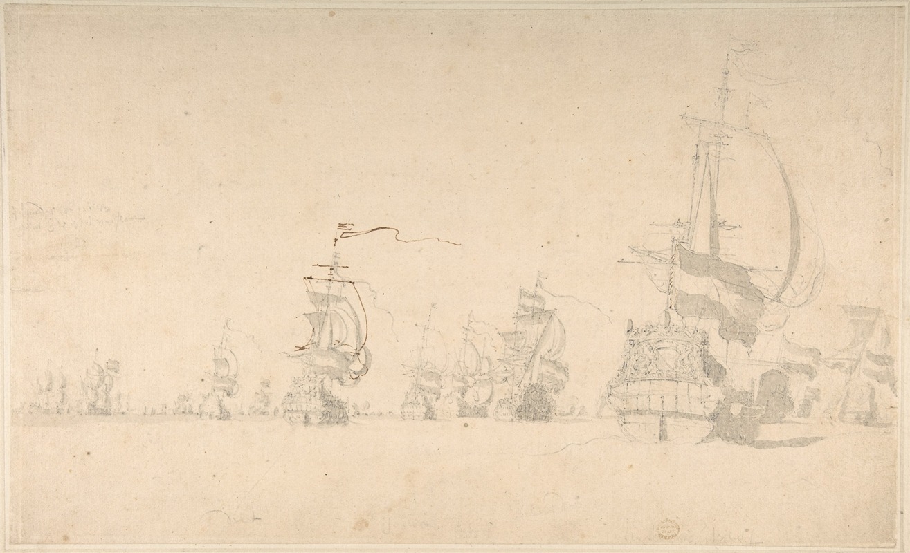 A Fleet by Виллем ван де Вельде младший — digital art print download