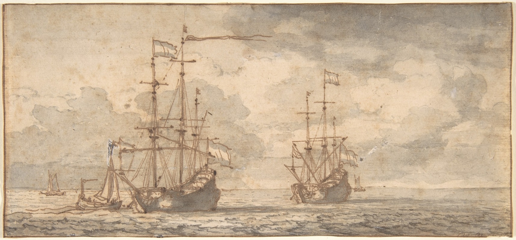 Dutch Ships at Anchor by Виллем ван де Вельде младший — digital art print download