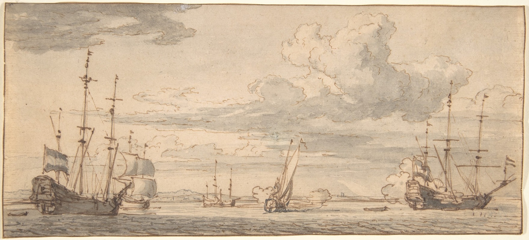 Dutch Ships in a Bay by Виллем ван де Вельде младший — digital art print download