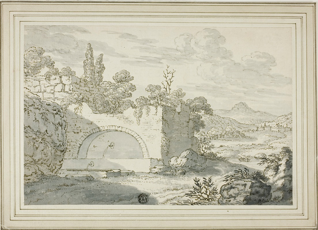 Landscape with Fountain by Авраам Генойелс II — digital art print download