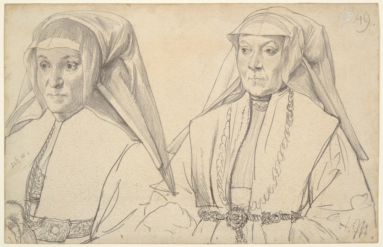 Schwestern (Nuns) by Adolph von Menzel, 1849 — digital art print download
