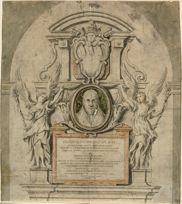 Design for Memorial to Pope Gregory XV by After Alessandro Algardi — digital art print download