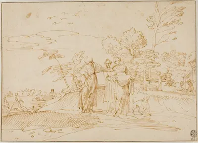 Naomi Counseling Ruth Near the Farm of Boaz by After Annibale Carracci — digital art print download