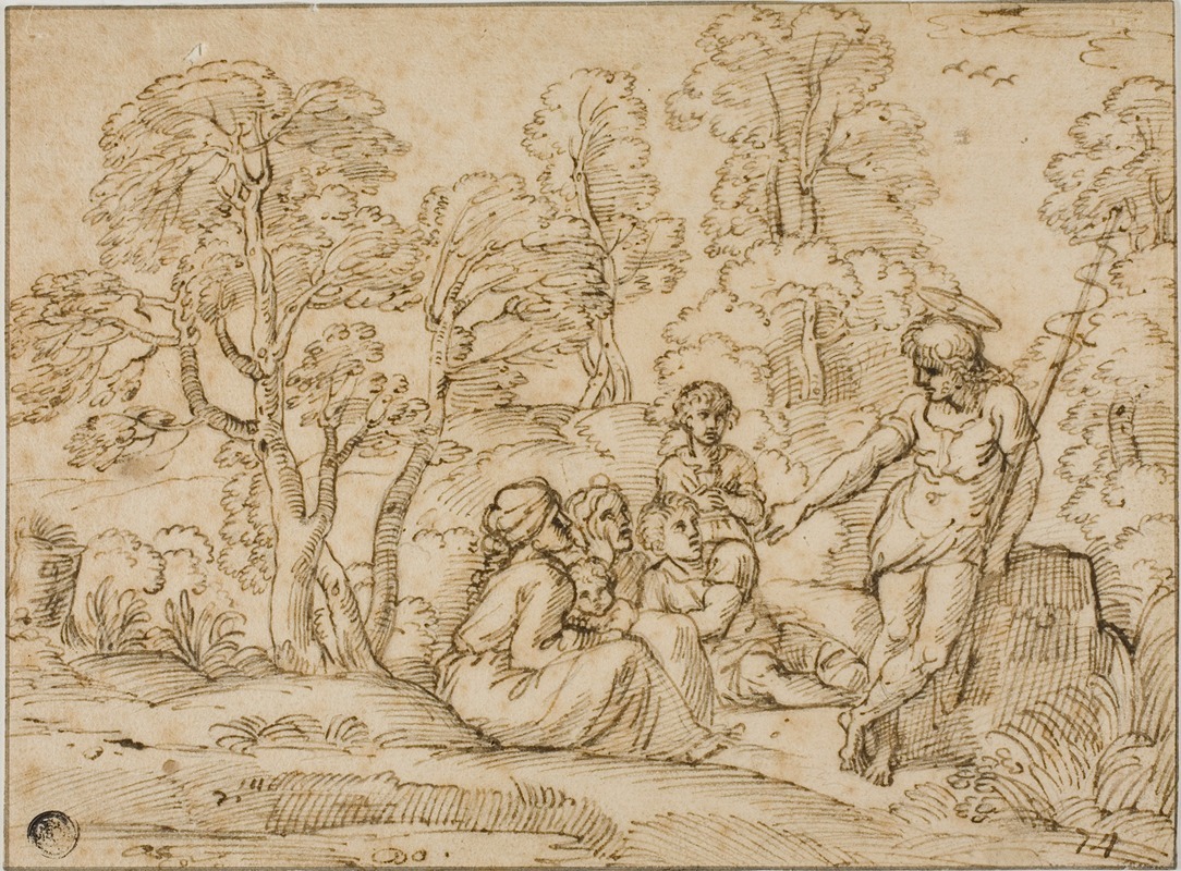 Saint John the Baptist Preaching by After Annibale Carracci — digital art print download