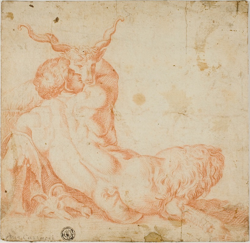 Satyr and Goat by After Annibale Carracci — digital art print download