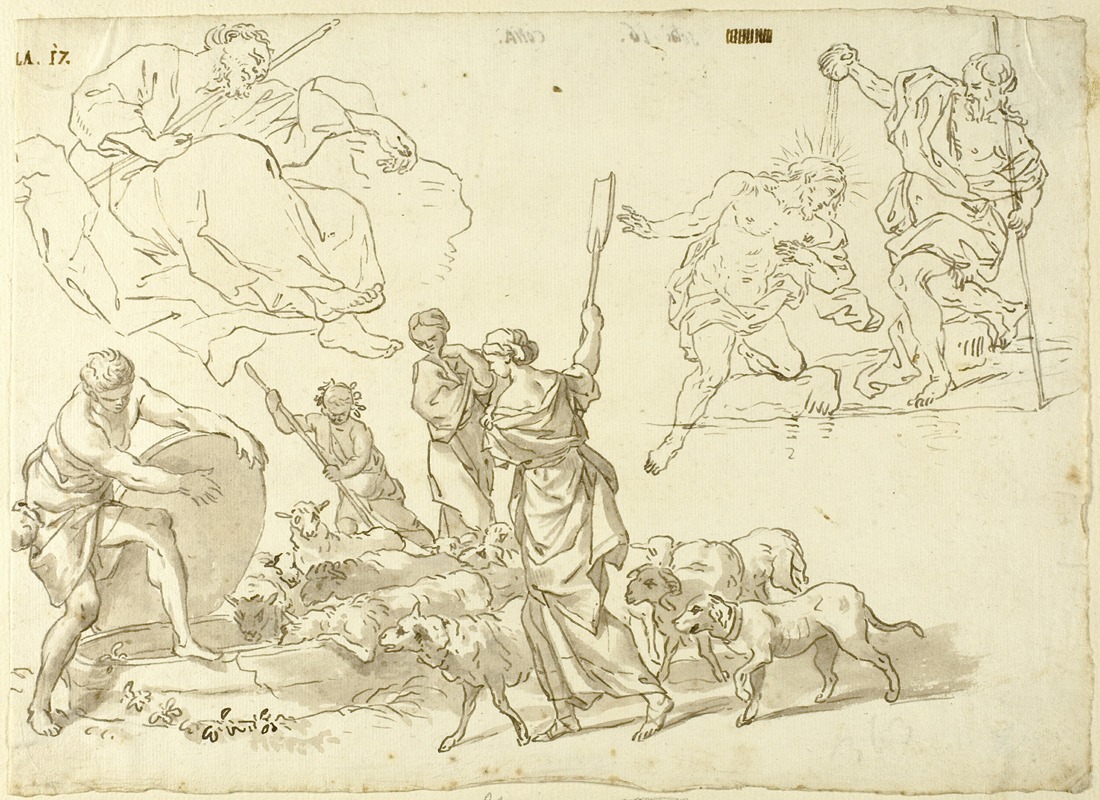 Sketches of Religious Scenes — After Domenico Piola