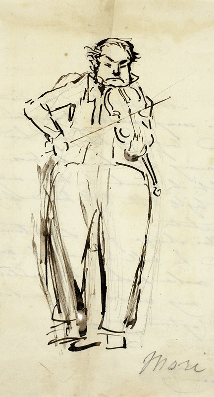 Nicolas Mori, Violinist by Альфред Эдвард Шалон, c. 1840 — digital art print download