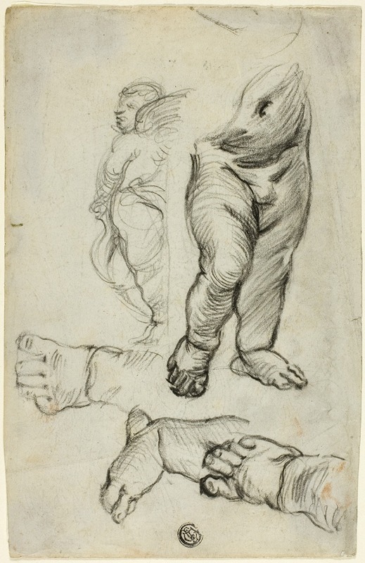 Sketches of Putti by Альфред Джордж Стивенс — digital art print download