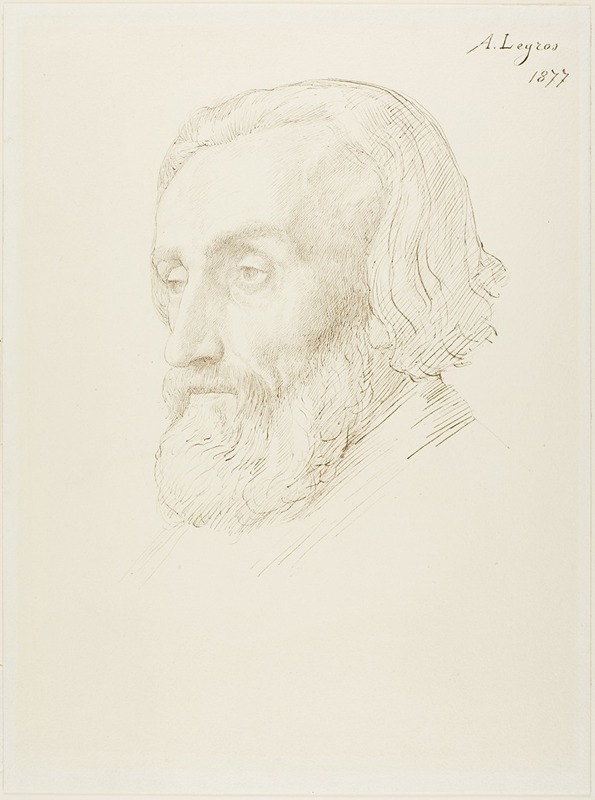 Head of a Man by Альфонс Легро, 1877 — digital art print download