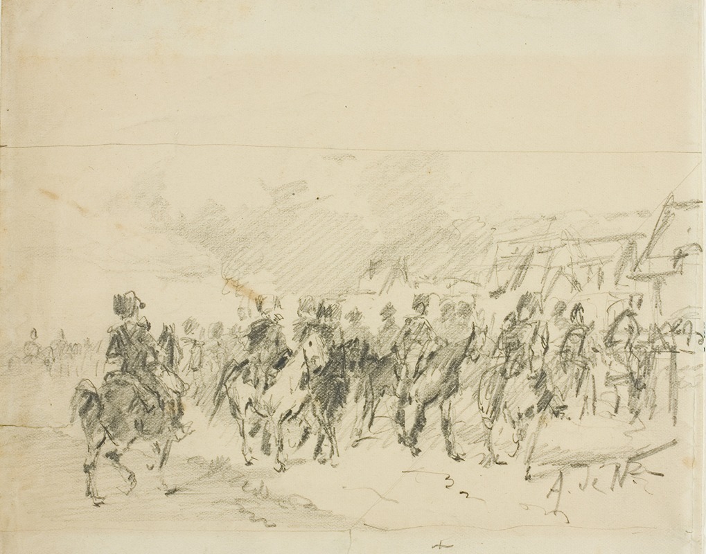 Man on Horseback by Alphonse Marie de Neuville — digital art print download