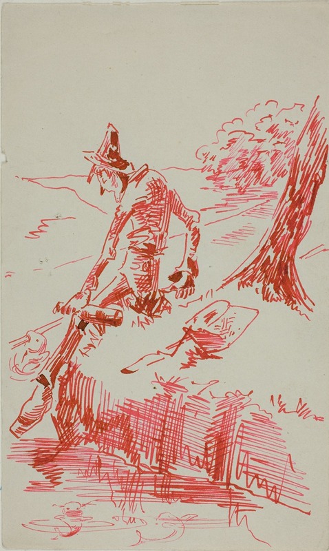 Man Fishing and Holding Bottle — Anders Zorn
