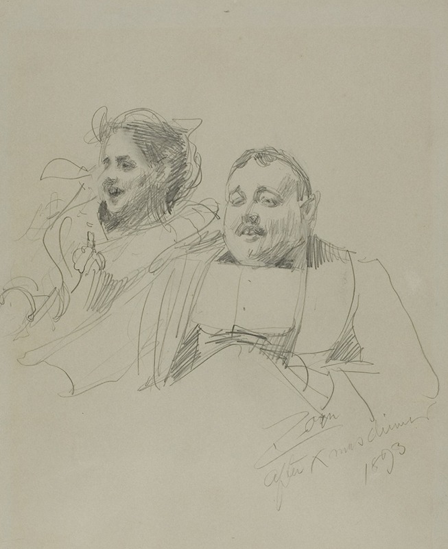 Mr. and Mrs. Raymond Johnson by Андерс Зорн, 1893 — digital art print download