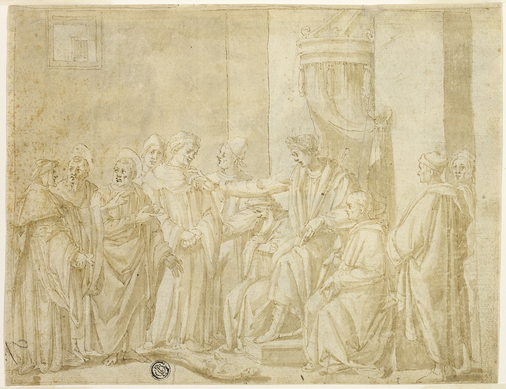 Saints Peter and Paul Disputing with Simon Magus before Nero by Andrea Boscoli, c. 1580 — digital art print download
