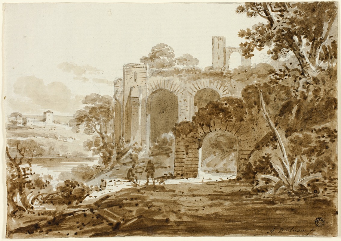 Landscape with Roman Ruins by Эндрю Уилсон — digital art print download