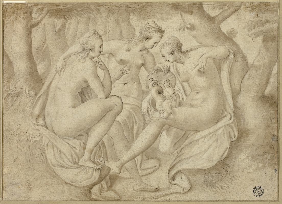 Cecrops’ Daughters Uncover Erichthonius by Anthonie van Blocklandt — digital art print download