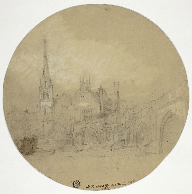 Saint Mary’s Bridge, Derby by Augustus Oakley Deacon — digital art print download