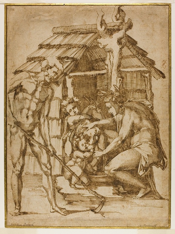 First Family Before a Shelter by Baccio Bandinelli, 1547 — digital art print download