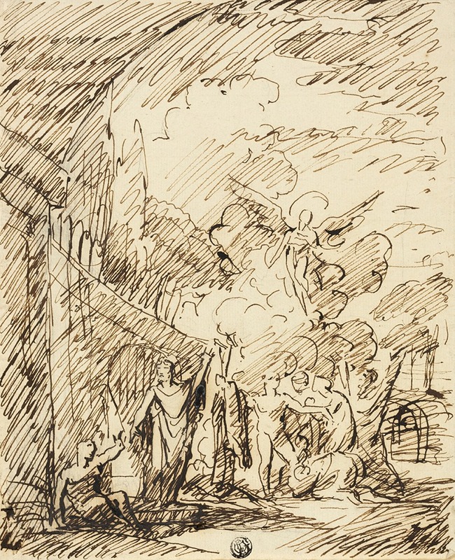 Figures in Landscape by Бенджамин Уэст, 1798 — digital art print download