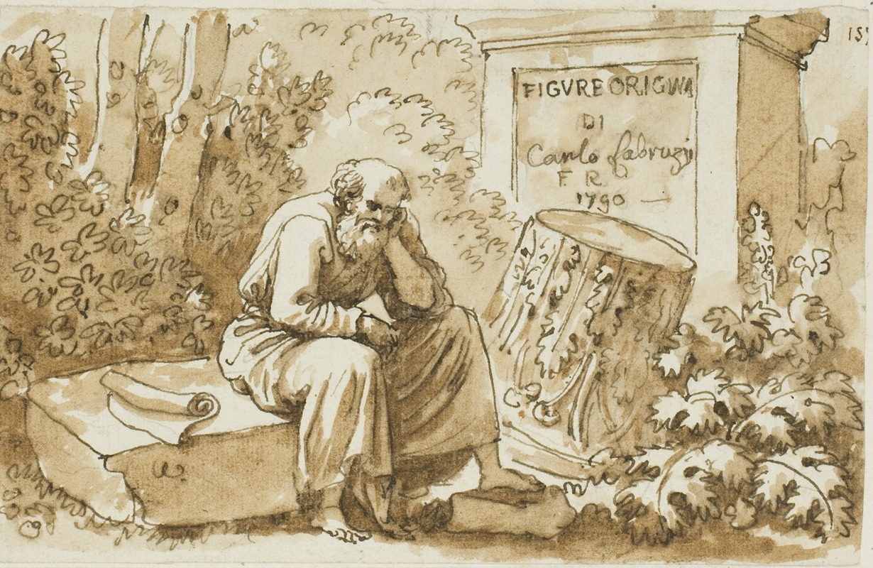 Sketch for Frontispiece to Figure Originali by Карло Лабруцци, c. 1790 — digital art print download