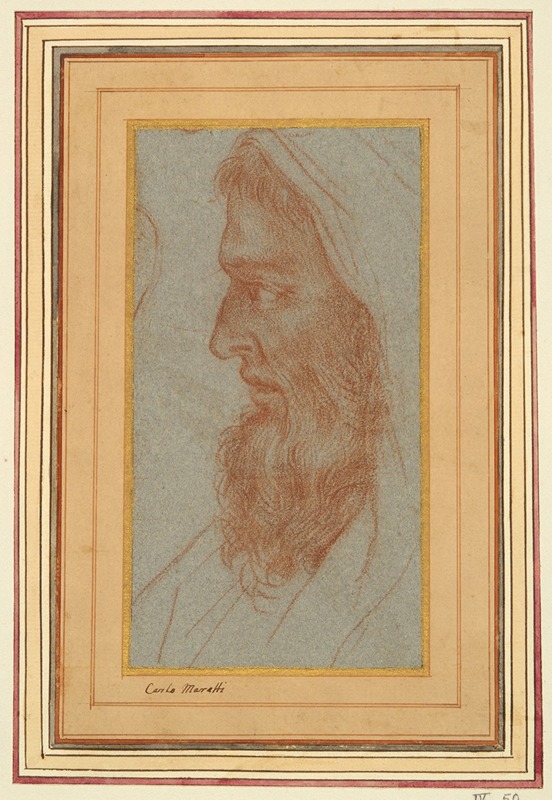 Head of a Bearded Man in Profile — Carlo Maratti