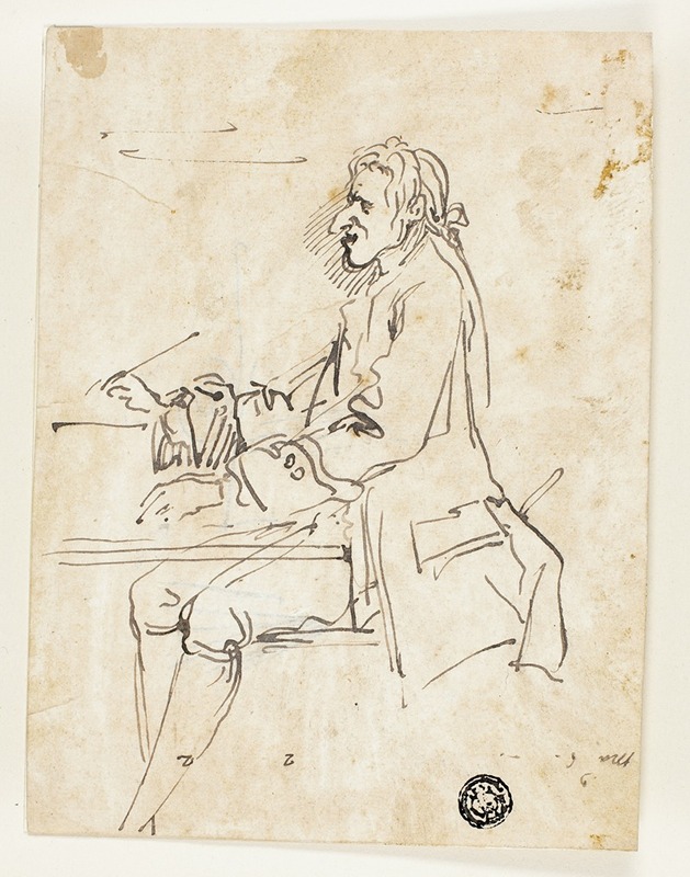 Caricature of Man Writing — Carlo Marchionni