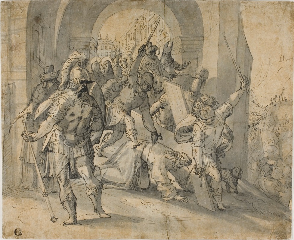Christ Falling Under the Cross by Caspar Fraisinger — digital art print download