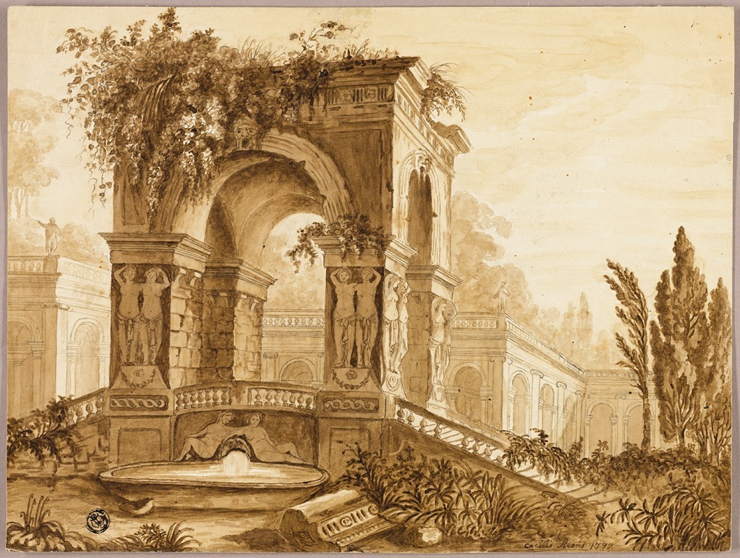 Portico in Ruins by Cecilie Arens, 1799 — digital art print download