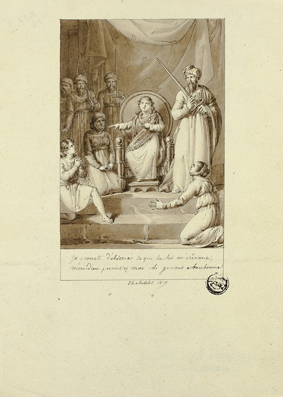 Scene from Racine’s Athalie by Шарль Абрахам Шассела, 1817 — digital art print download