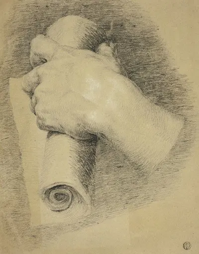 Hand Holding Roll of Papers by Charles Lucy — digital art print download