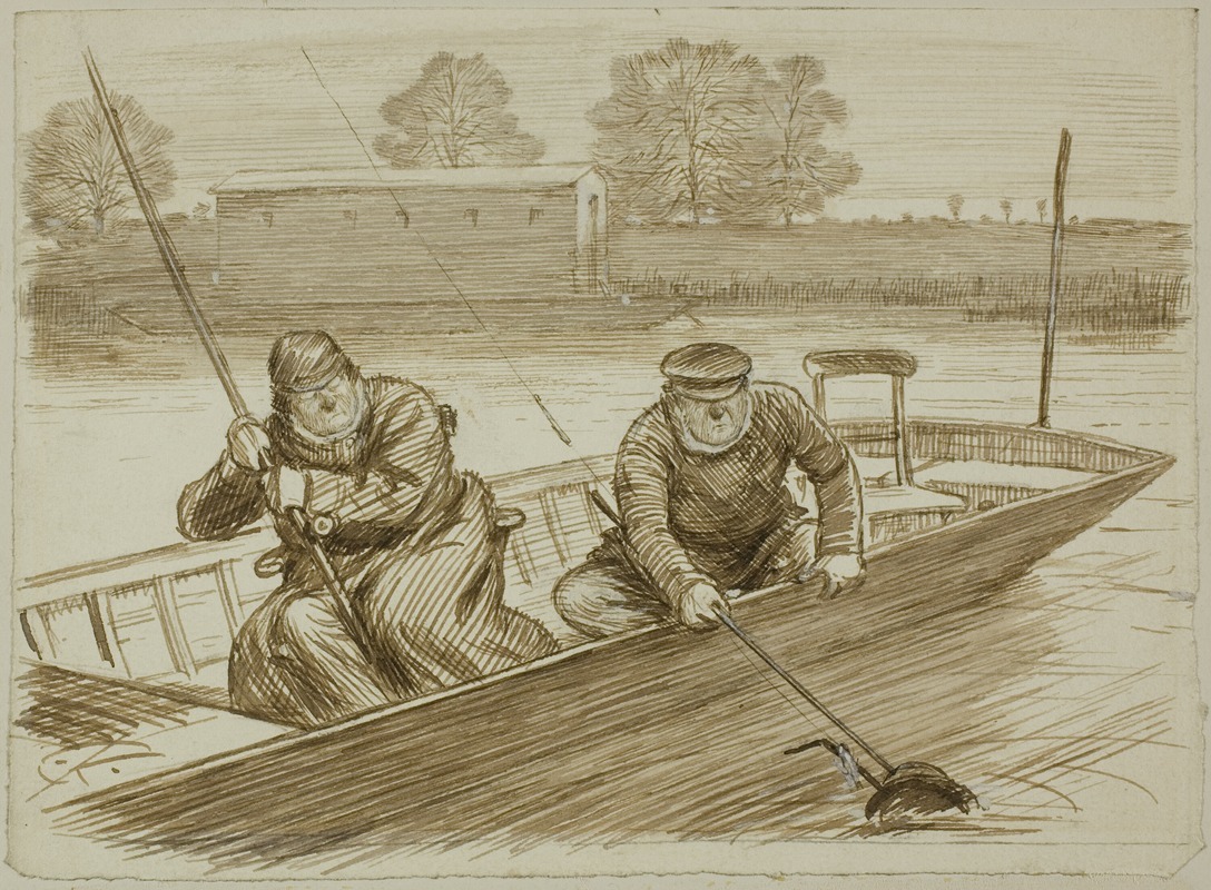 Fishing Scene by Чарльз Самуэль Кин, c. 1884 — digital art print download