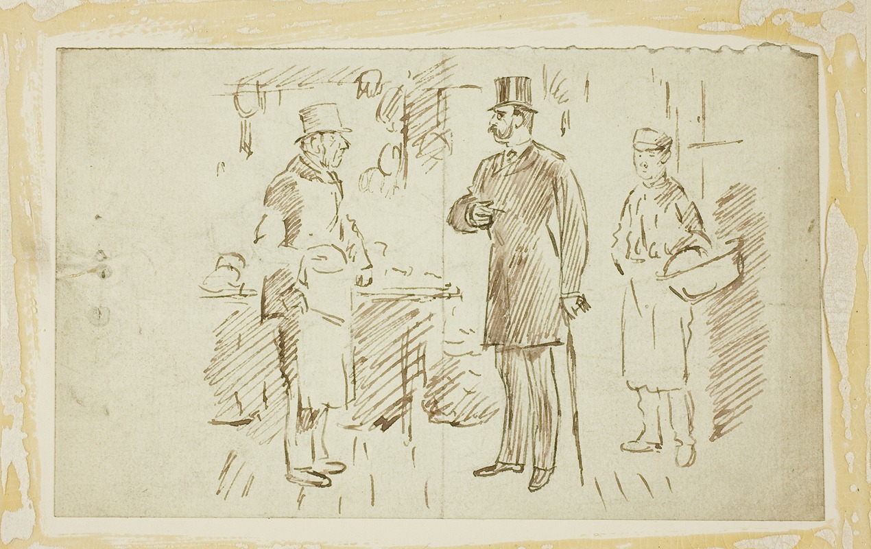 Gent in Tall Hat Addressing Butcher — Чарльз Самуэль Кин