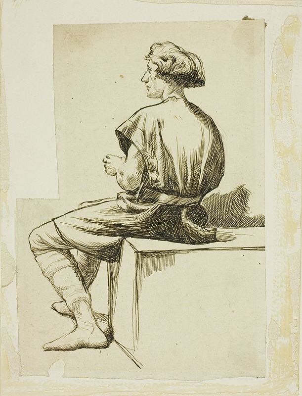 Seated Man in Tunic by Чарльз Самуэль Кин — digital art print download