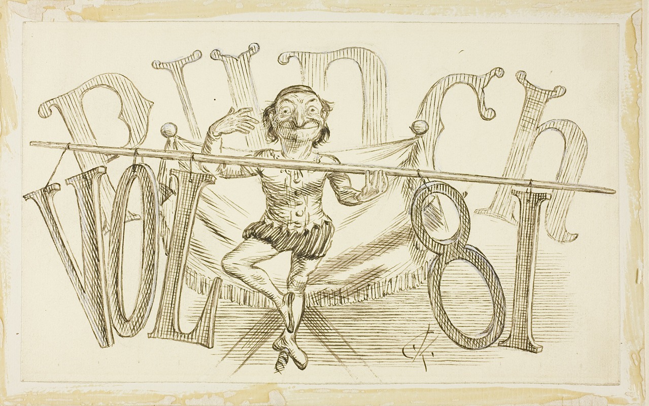 Study for Title Page from Punch, Volume 81 by Чарльз Самуэль Кин, 1881 — digital art print download
