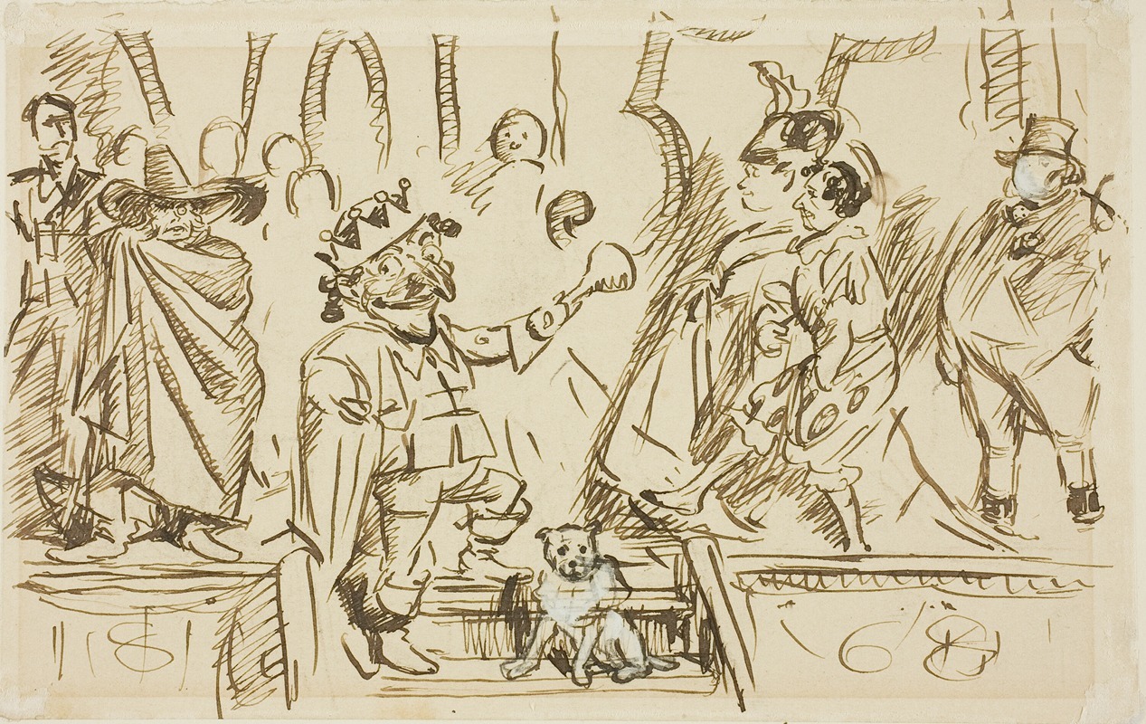 Study for Title Page, from Punch, Volume 55 by Charles Samuel Keene, 1868 — digital art print download