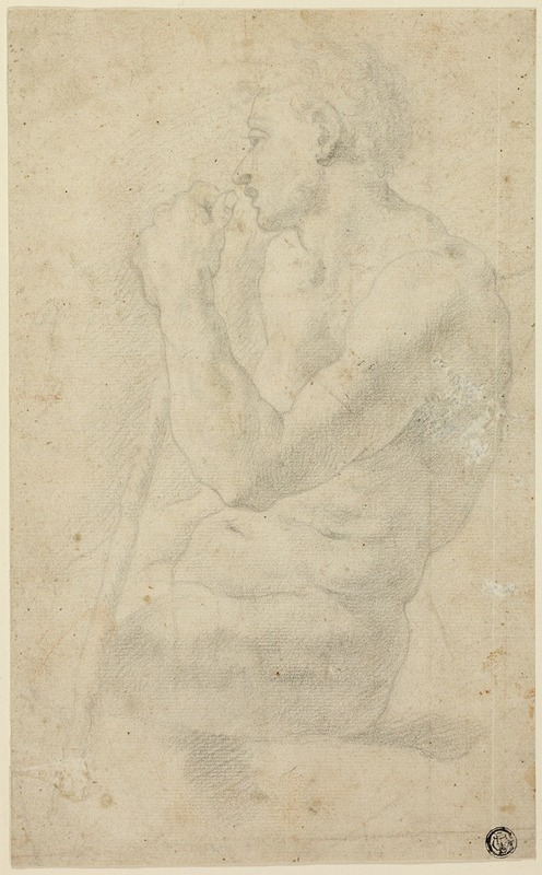 Academic Male Nude by Circle of Agnolo Bronzino, c. 1570 — digital art print download