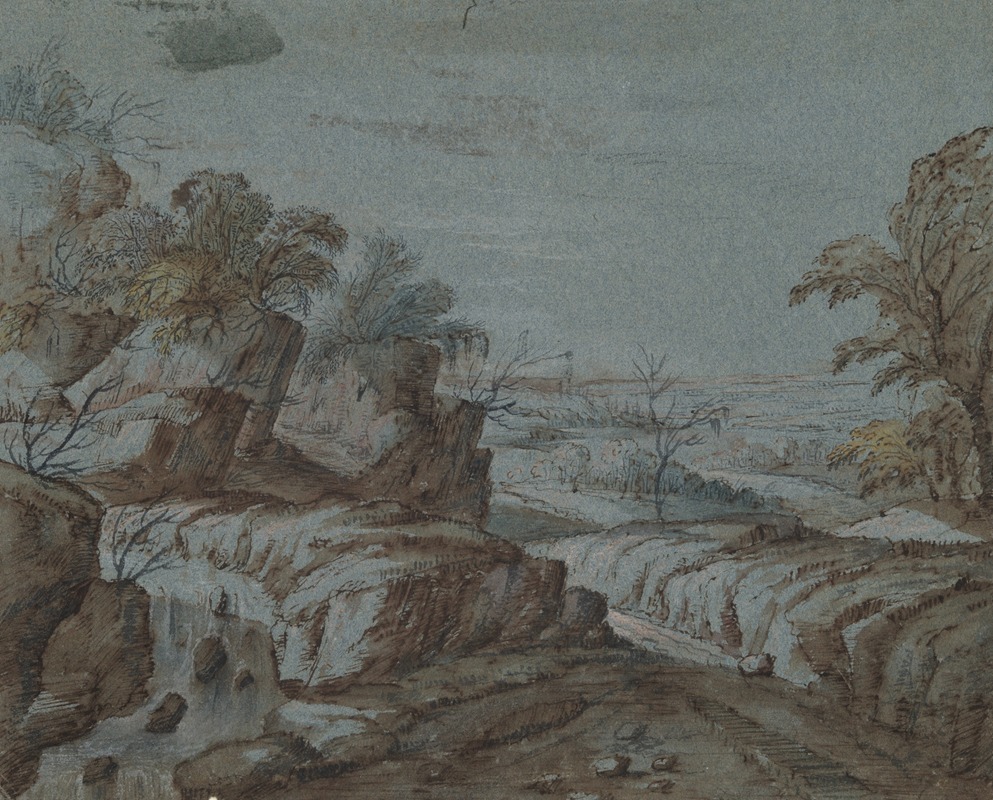 Rocky Landscape with View in Distance — Circle of Gillis Neyts