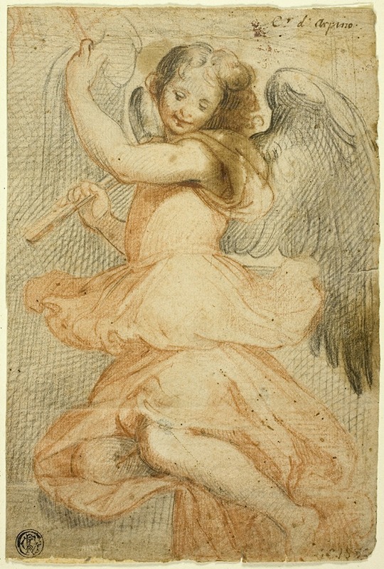 Angel Holding a Flute by Circle of Giuseppe Cesari, 1580 — digital art print download