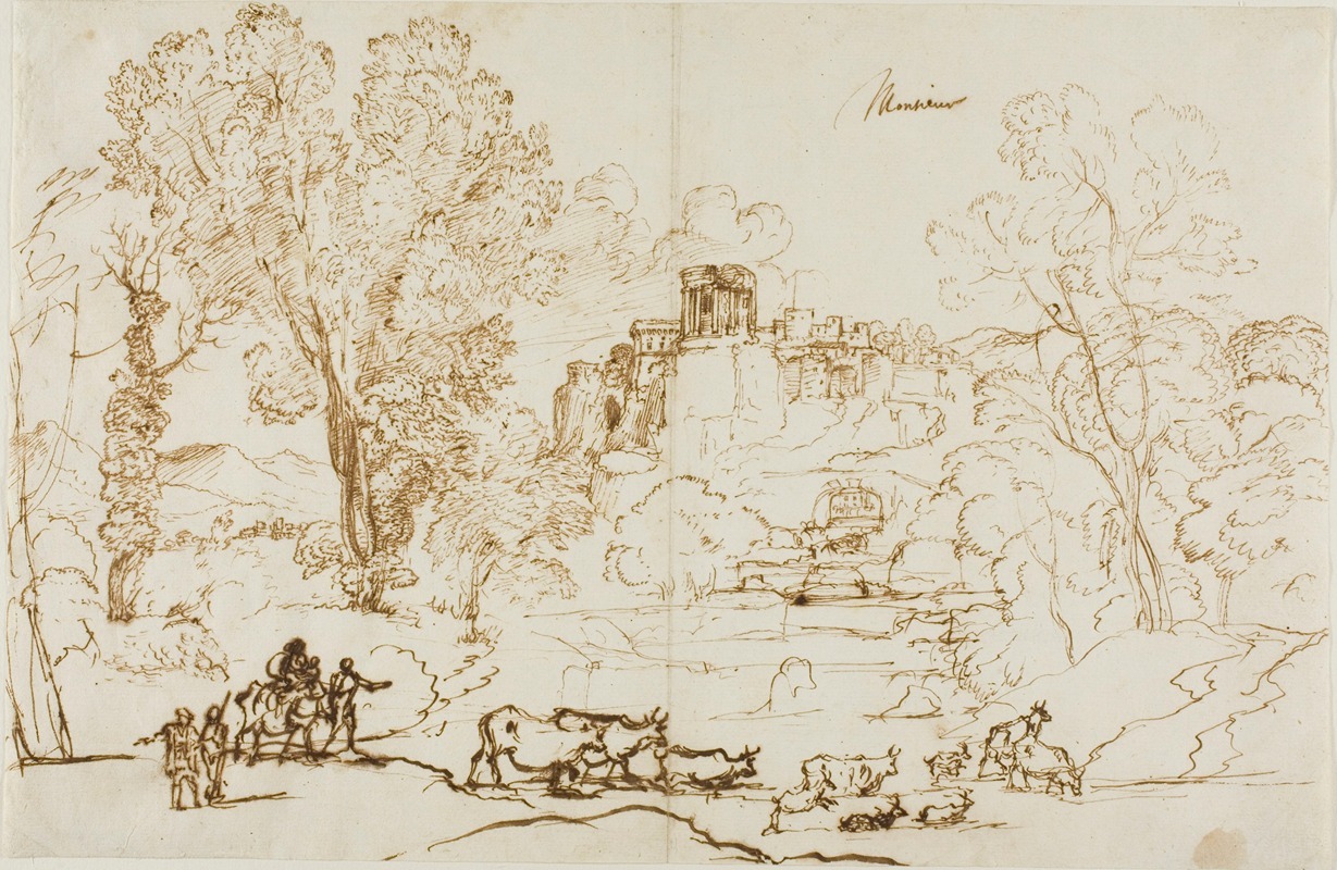 Classical Landscape – Tivoli by Клод Лоррен, 1636 — digital art print download