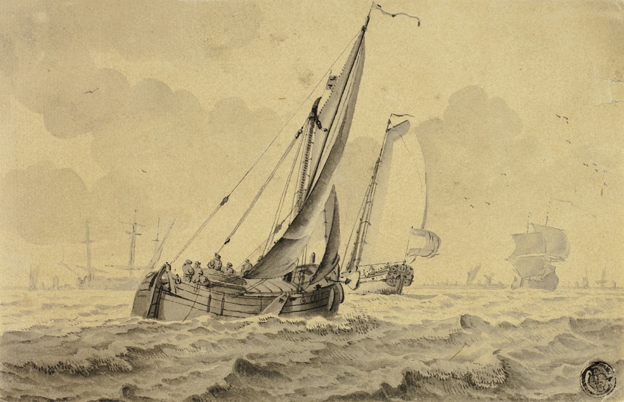 Boats in Full Sail by Корнелис де Гриент — digital art print download
