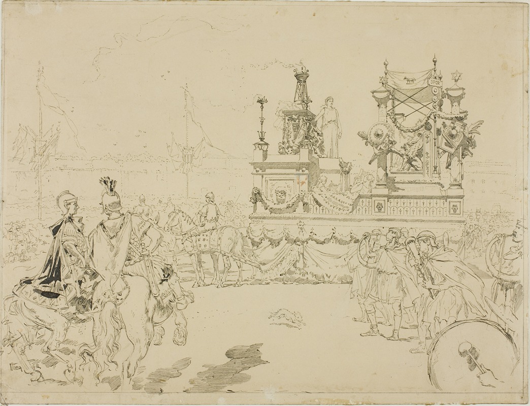 Scene from the Fêtes de Rennes by Даниэль Урабьета Вьерге, c. 1880 — digital art print download