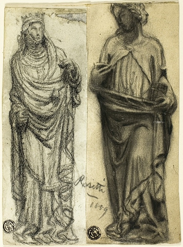 Two Studies of Medieval Sculpture — Dante Gabriel Rossetti
