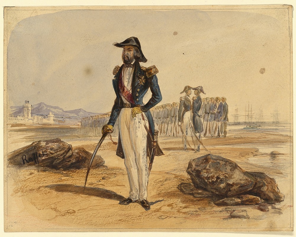 General with Troops in Background by Денис Огюст Мари Раффе — digital art print download
