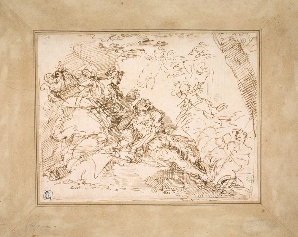 Rinaldo and Armida by Донато Крити, c. 1693 — digital art print download