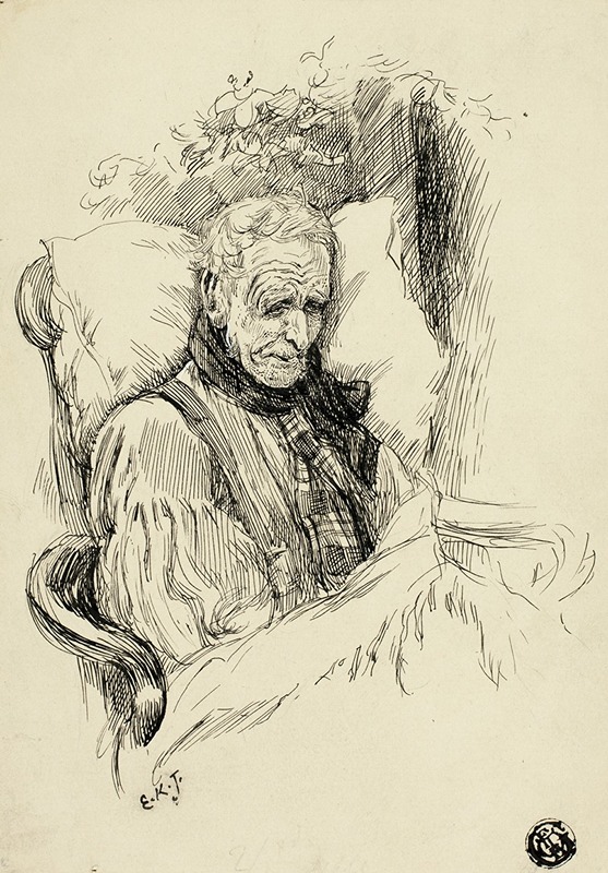 Dying Old Man by Эдвард Киллингворт Джонсон — digital art print download
