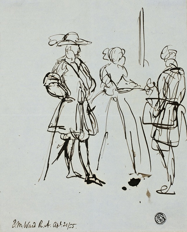 Three Figures by Edward Matthew Ward, 1855 — digital art print download