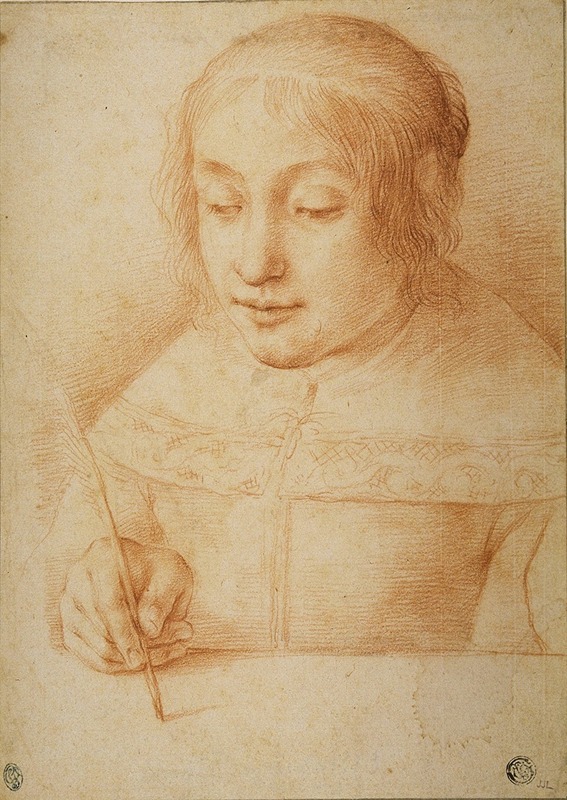 Young Woman Writing or Drawing — Elisabetta Sirani
