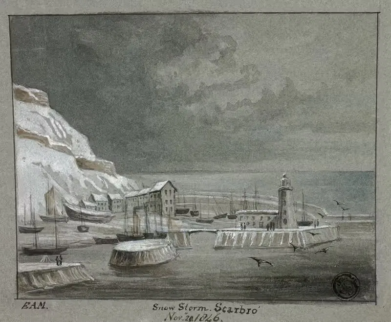 Снежная буря, Скарборо by Элизабета Мюррей, 1846 — digital art print download