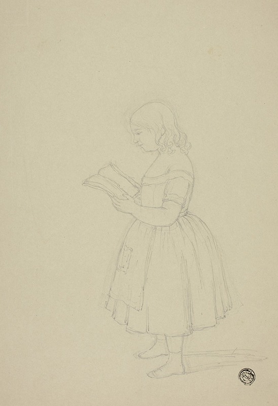 Young Girl Reading by Элизабета Мюррей — digital art print download