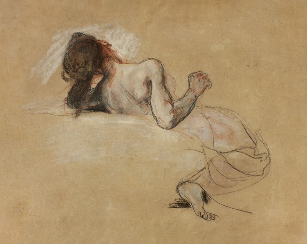 Crouching Woman by Эжен Делакруа, 1827 — digital art print download