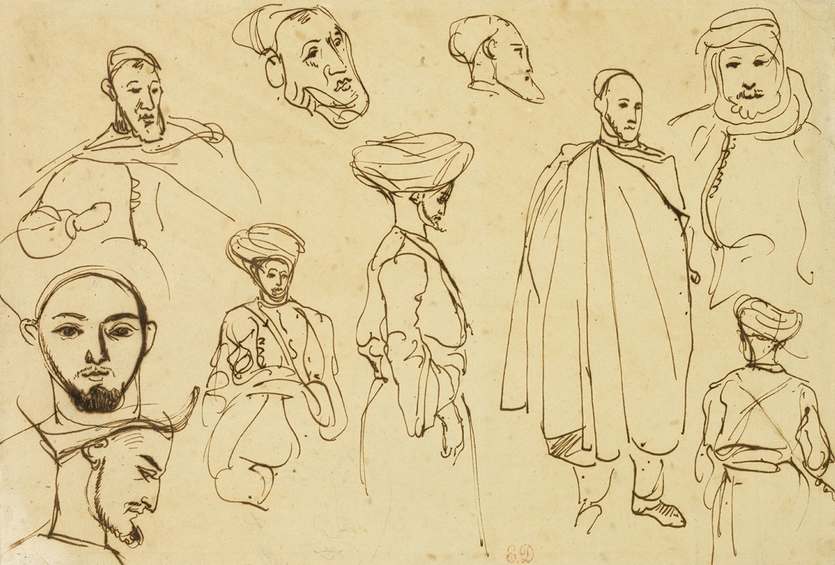 Sketches of Algerian Men — Eugène Delacroix